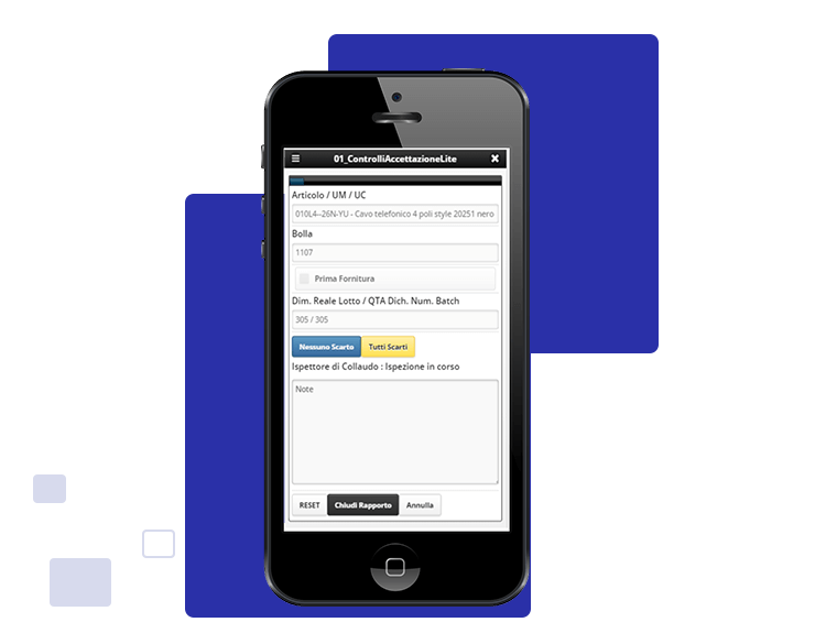 Controlli in accettazione da mobile